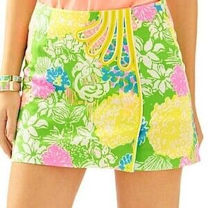 JASMINE LILLY PULITZER Palm Beach Bold Multicolor Neon Floral Micro Mini Skirt